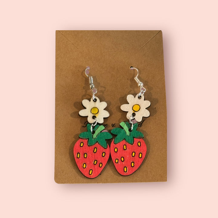 Strawberry Daisy Earrings