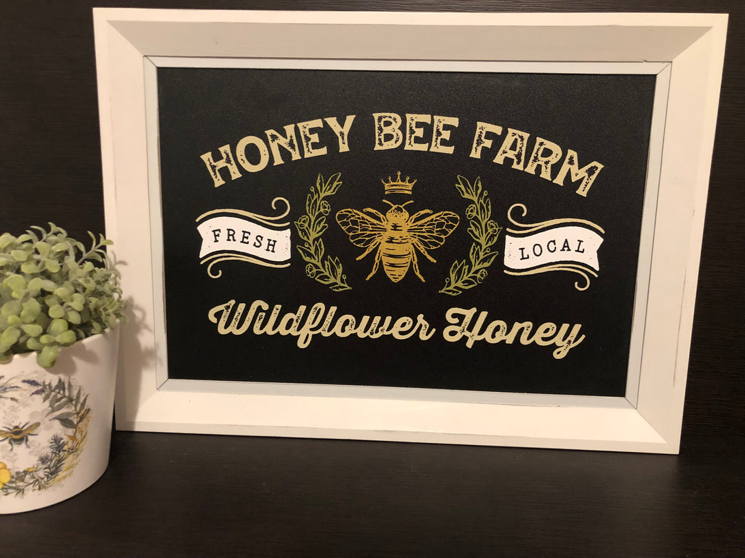 Honey Bee Farm Chalkboard Sign 12x18