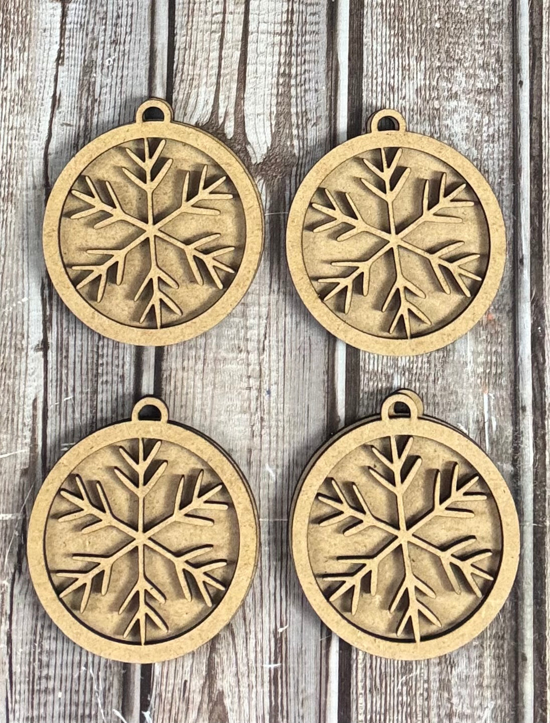 Layered Snowflake ornament set of 4