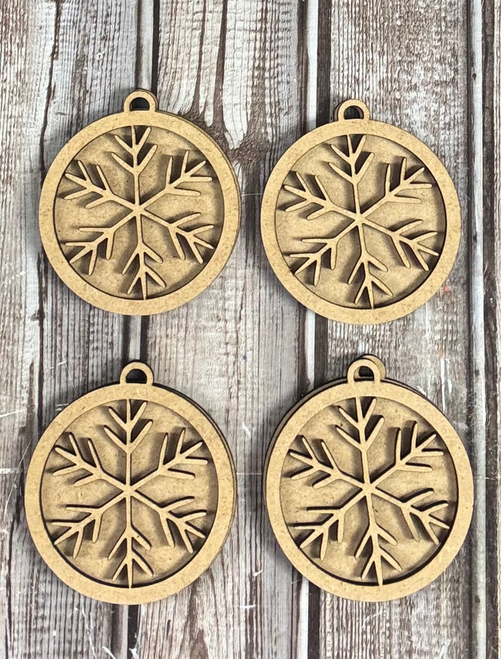 Layered Snowflake ornament set of 4
