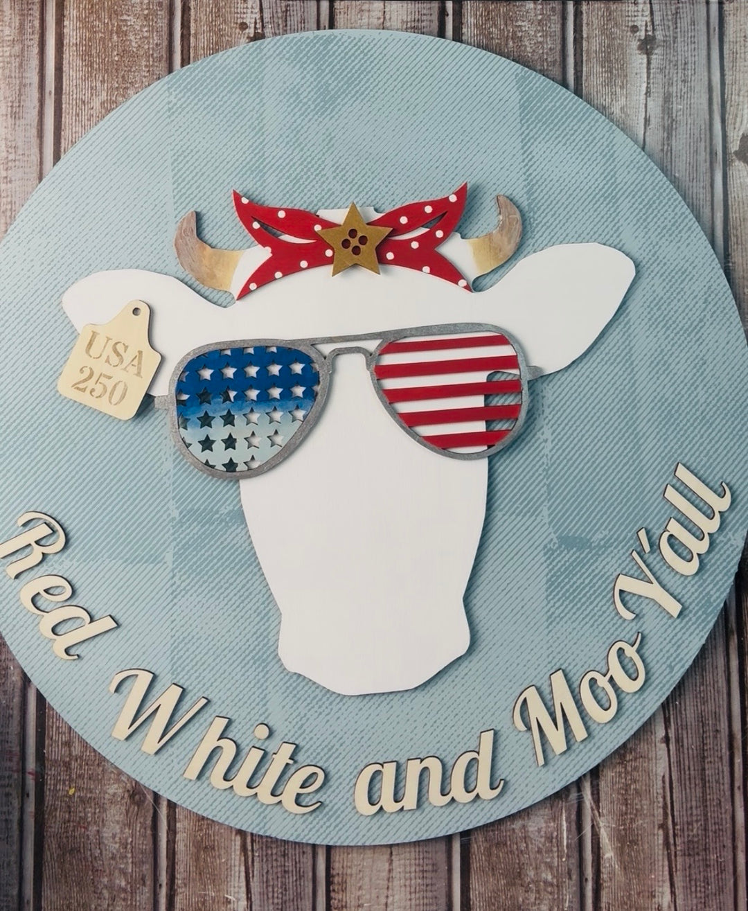 Red White and Moo Y’all Cow