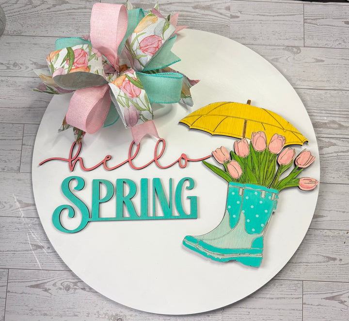 Hello Spring Rain Boot cutouts