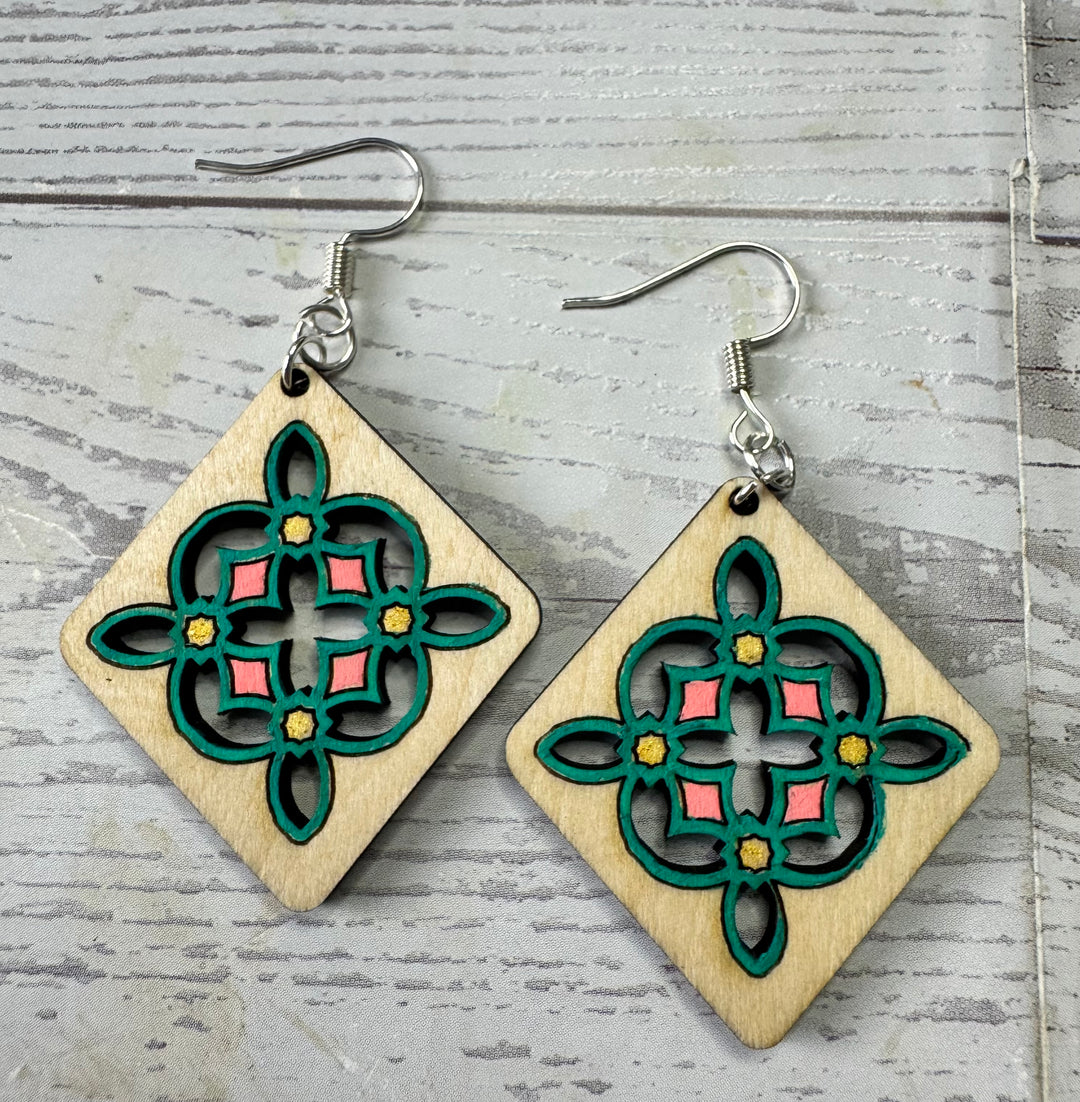 Boho mosaic earrings