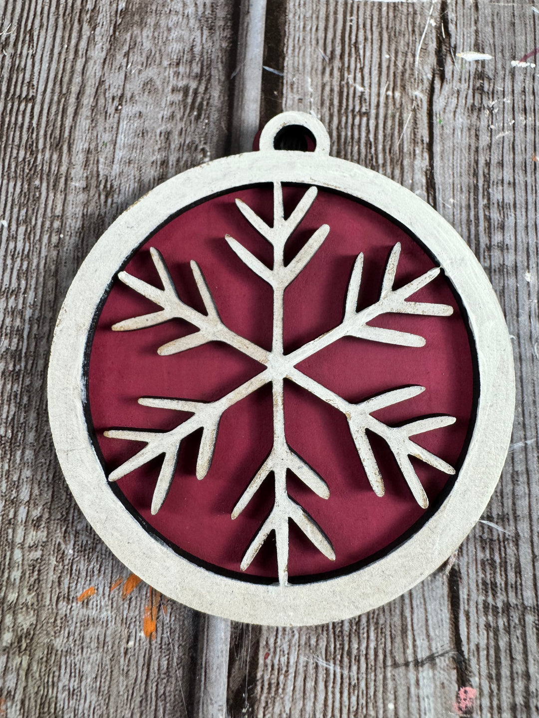 Layered Snowflake ornament set of 4