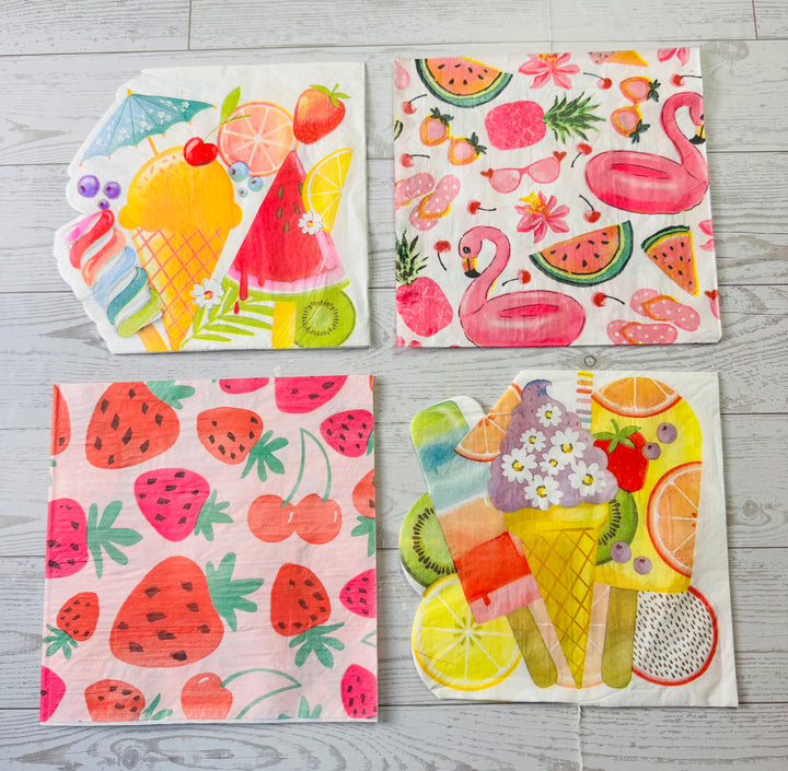 Fruit & Popsicle napkin bundles section
