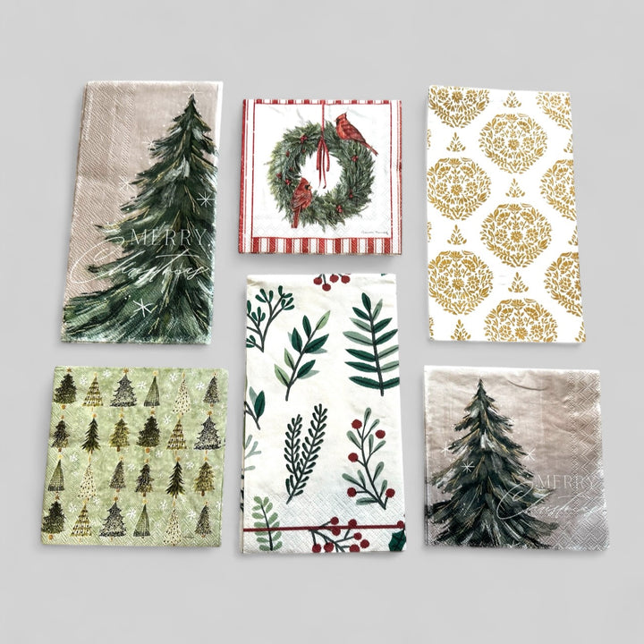 Cardinal and Tree napkin bundle