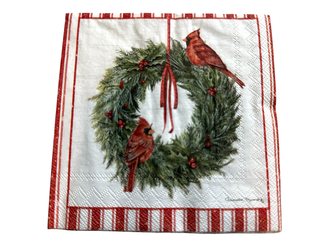 Cardinal and Tree napkin bundle