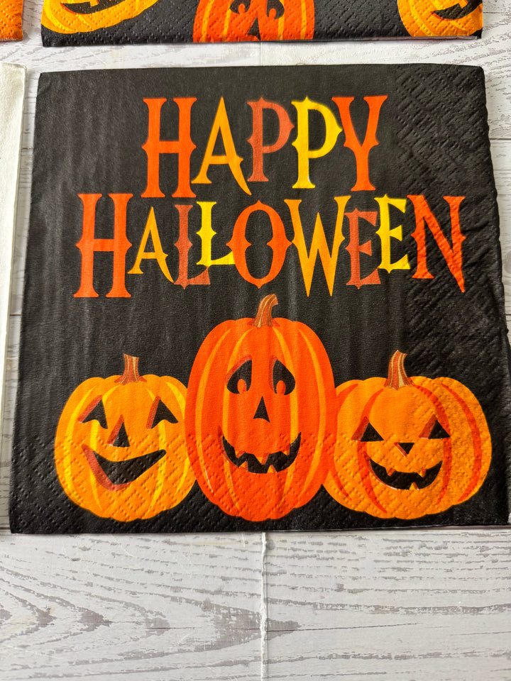 Jack-o-lantern napkin bundle