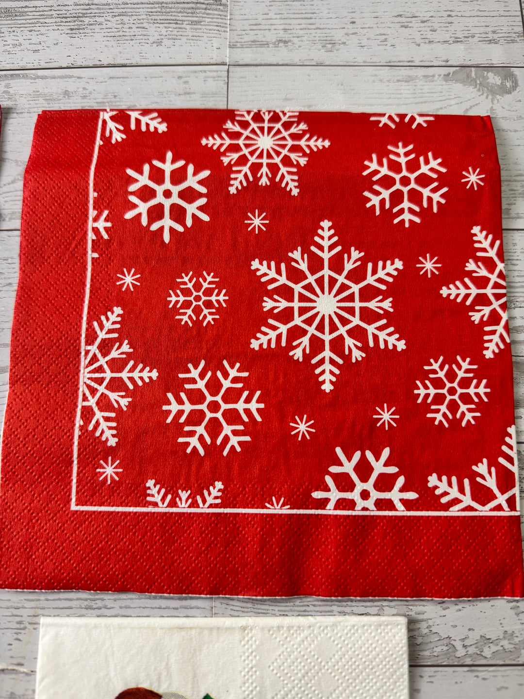 Santa snowflake napkin bundle