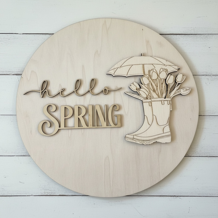 Hello Spring Rain Boot cutouts