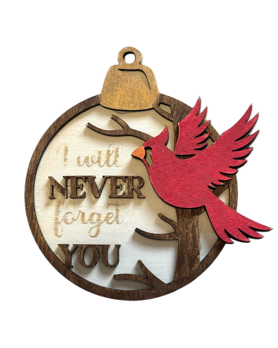 I will never leave you cardinal ornament