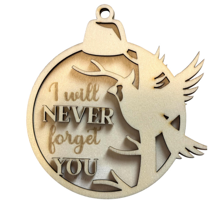 I will never leave you cardinal ornament