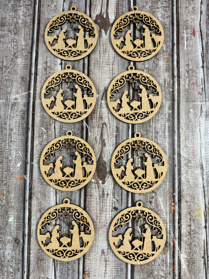 Nativity ornaments Set of 8